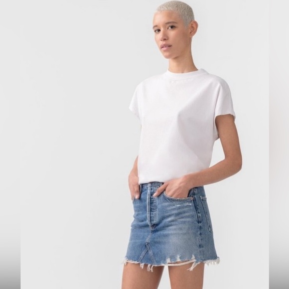 Y2K Agolde Micro Quinn Denim Skirt Steampunk Grunge - Picture 1 of 9